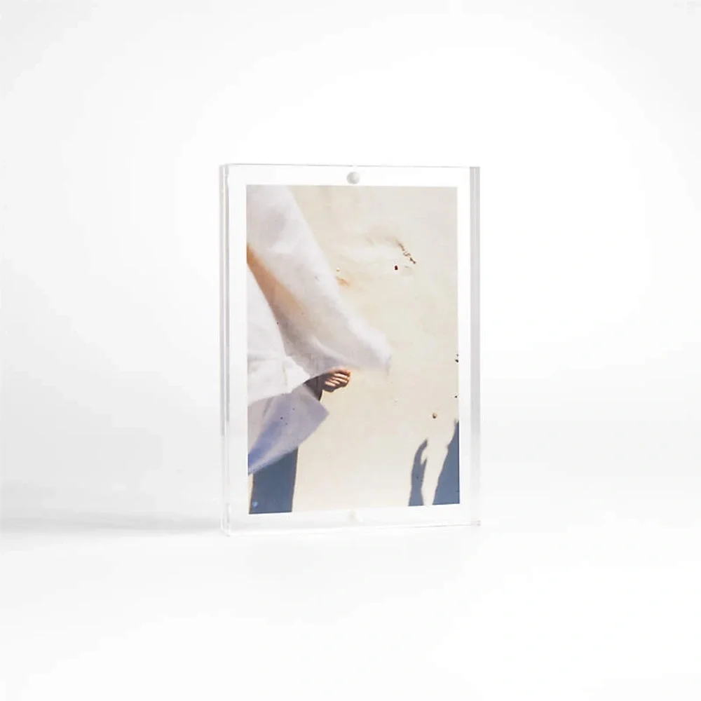 Crate and Barrel Acrylic 4x6 Block Tabletop Picture Frame